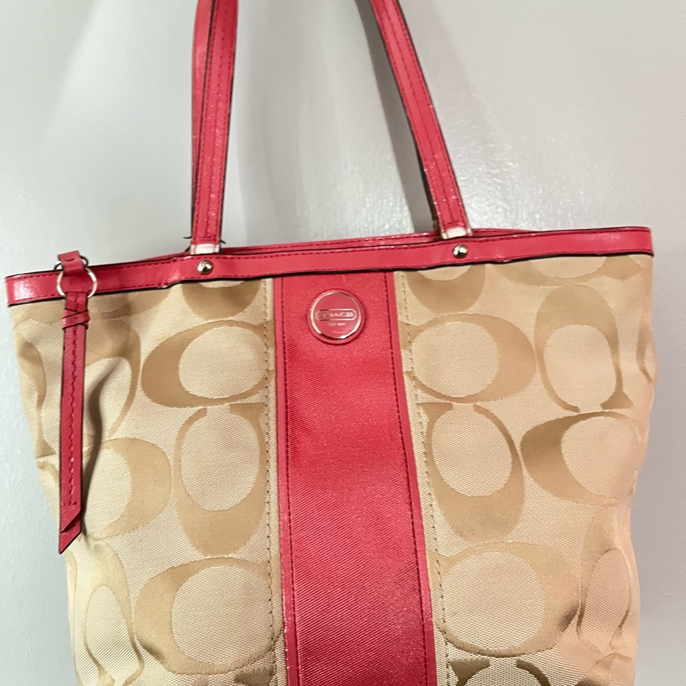 Pink & Tan Purse/Bag Coach